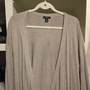 Halogen Light Taupe Open-Front Draped Cardigan